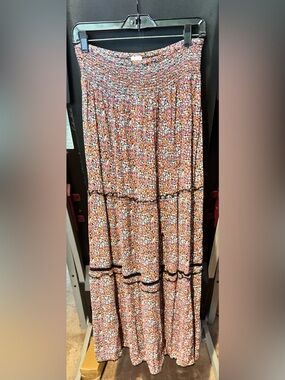 Women's Floral Tiered Maxi Skirt - Multicolor - NWT